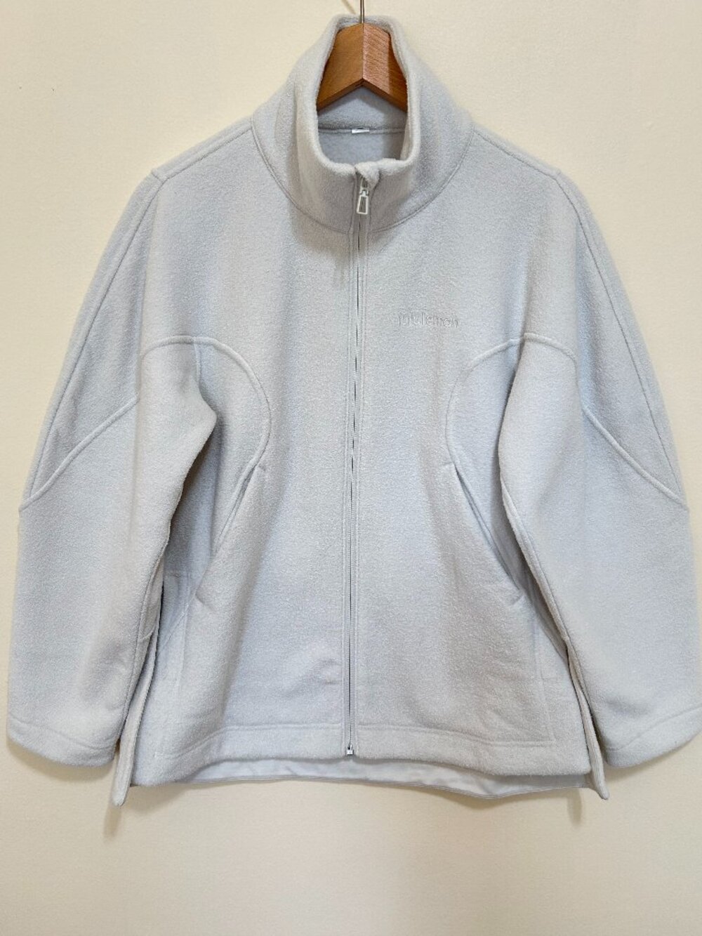 Lululemon Looped Terry Fleece Full Zip Jacket Bone Colour Size 2